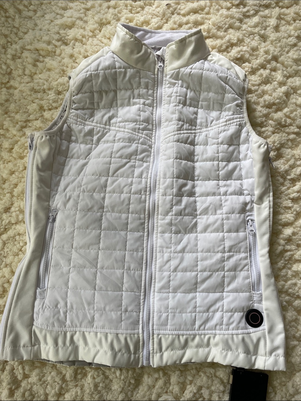 Quilted White Heated Puffer Vest